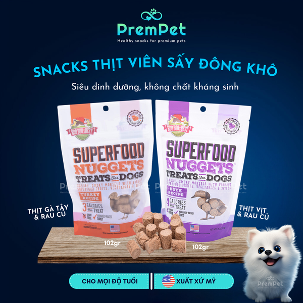  Snack Thưởng - Boo Boo's Best - Từ Thịt Viên & Rau Củ Sấy - cho Chó - Túi 102g 