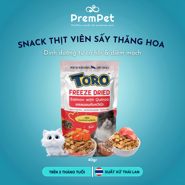 Snack Thưởng - TORO - Vị Gà & Cá Hồi - cho Mèo - Túi 40g 