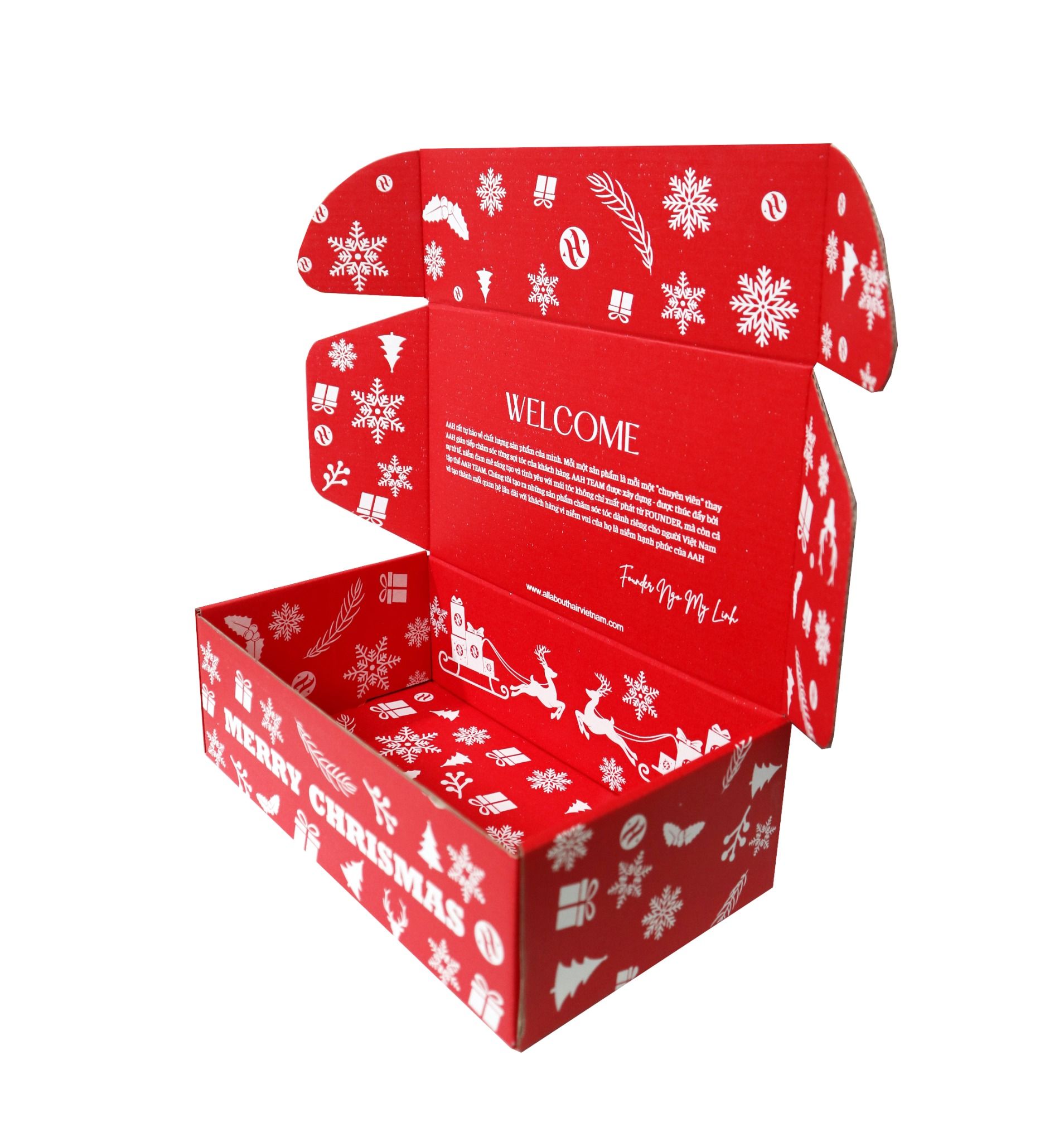  Hộp nắp gài có in flexo 25x15x5cm 