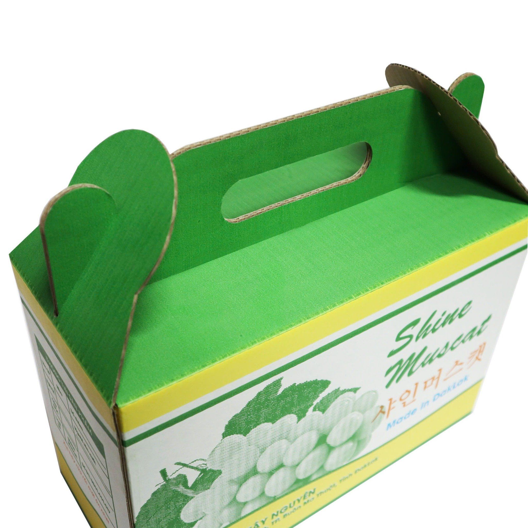  Hộp carton có quai xách 33x15x22cm QX2 đựng trái cây, nông sản 