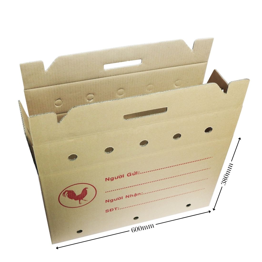  Thùng carton quai xách đựng gà 60x25x38 QX1 