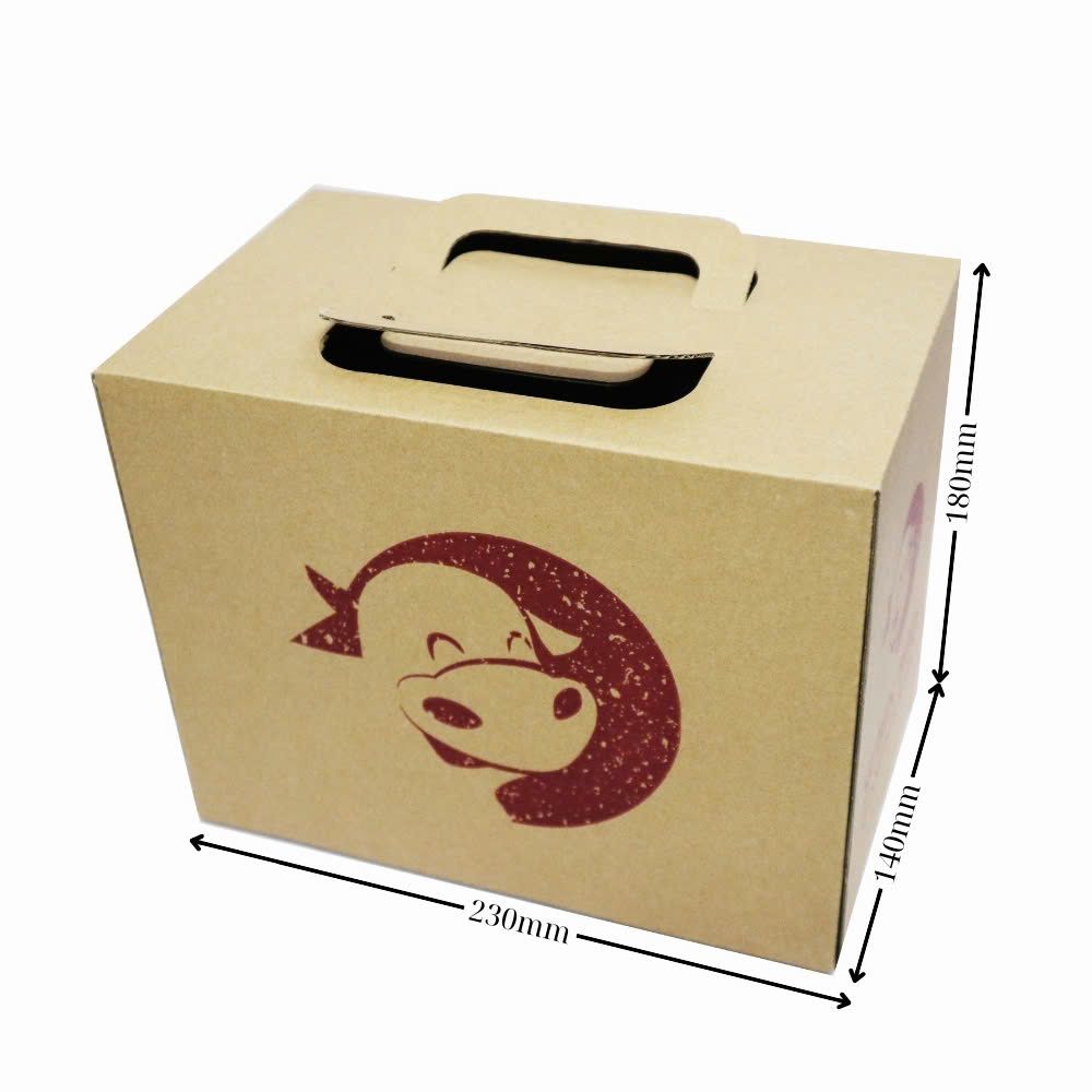  Hộp carton quai xách 3 lớp 9.5x9x12.5cm in flexo QX3 