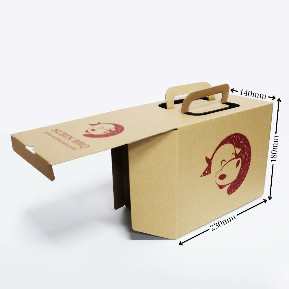  Hộp carton quai xách 3 lớp 9.5x9x12.5cm in flexo QX3 