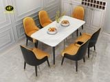 bộ bàn ăn 6 ghế mặt đá BA-111