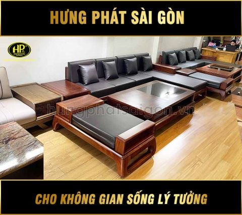 sofa phong khach go huong vang hh 05v