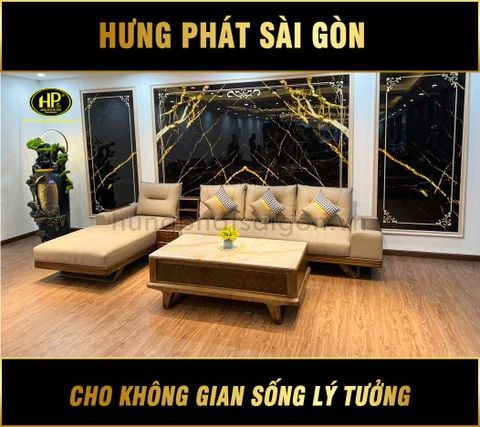 Sofa Gỗ Sồi Cao Cấp Phòng Khách HS-882A