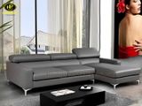 Sofa Da Màu Xám Sang Trọng HD-31