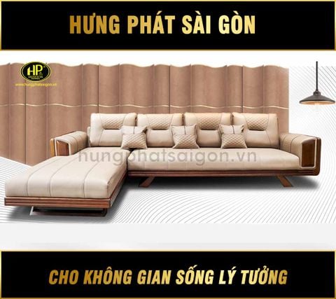 Ghế Sofa Gỗ Sồi Nga Góc L Cao Cấp HS-888A