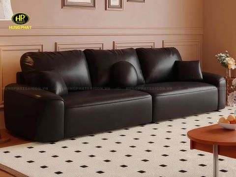 Sofa Băng Bọc Da Khung Gỗ Tự Nhiên Chịu Lực H-703