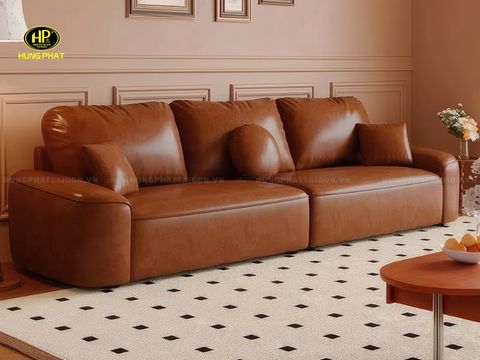 Sofa Băng Bọc Da Khung Gỗ Tự Nhiên Chịu Lực H-703