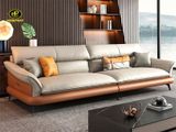 sofa băng bọc da hàn quốc sang trọng h-700 màu be