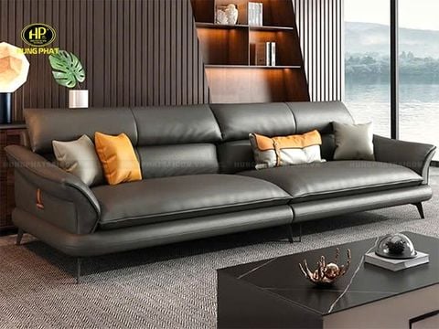 sofa băng bọc da hàn quốc sang trọng h-700 màu đen