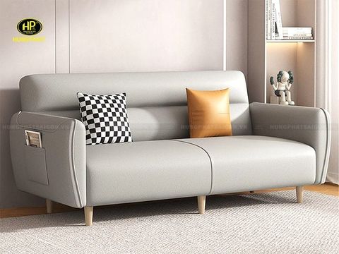 Sofa da Hàn Quốc băng dài cho phòng khách hiện đại H-701