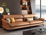 sofa băng bọc da hàn quốc sang trọng h-700 màu nâu sáng