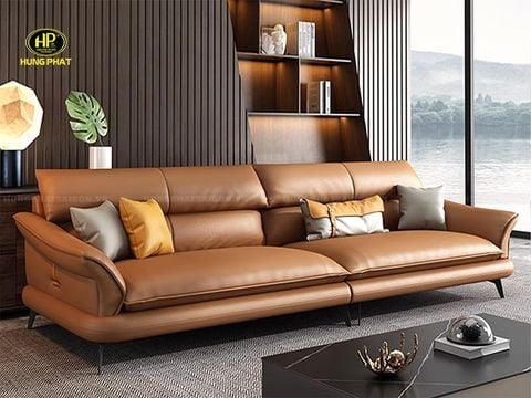 sofa băng bọc da hàn quốc sang trọng h-700 màu nâu sáng