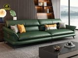 sofa băng bọc da hàn quốc sang trọng h-700 màu xanh rêu