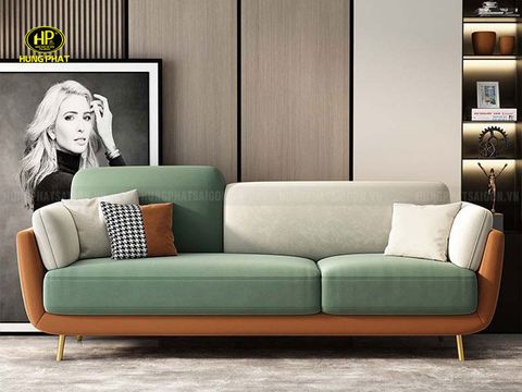 Sofa Băng Vải Nhung Cao Cấp H-262 màu xanh lá