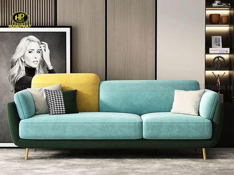 Sofa Băng Vải Nhung Cao Cấp H-262 màu xanh