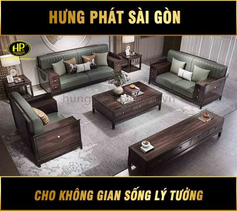 bo sofa go mun cao cap nhap khau h903