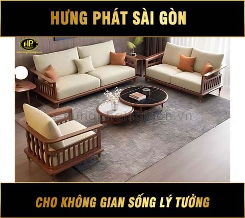 Sofa Gỗ Sồi Nhập Khẩu Cao Cấp HS-49