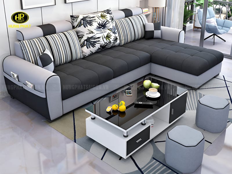 Sofa Góc Vải Phối Màu H-520
