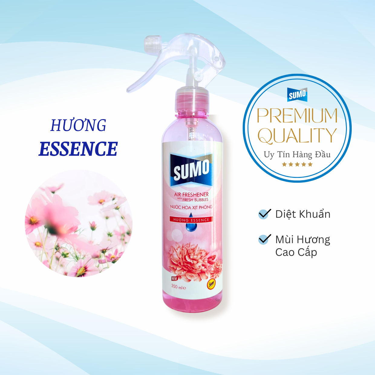  Nước Hoa Xịt Phòng Sumo 350ml Hương Essence - Màu Hồng 