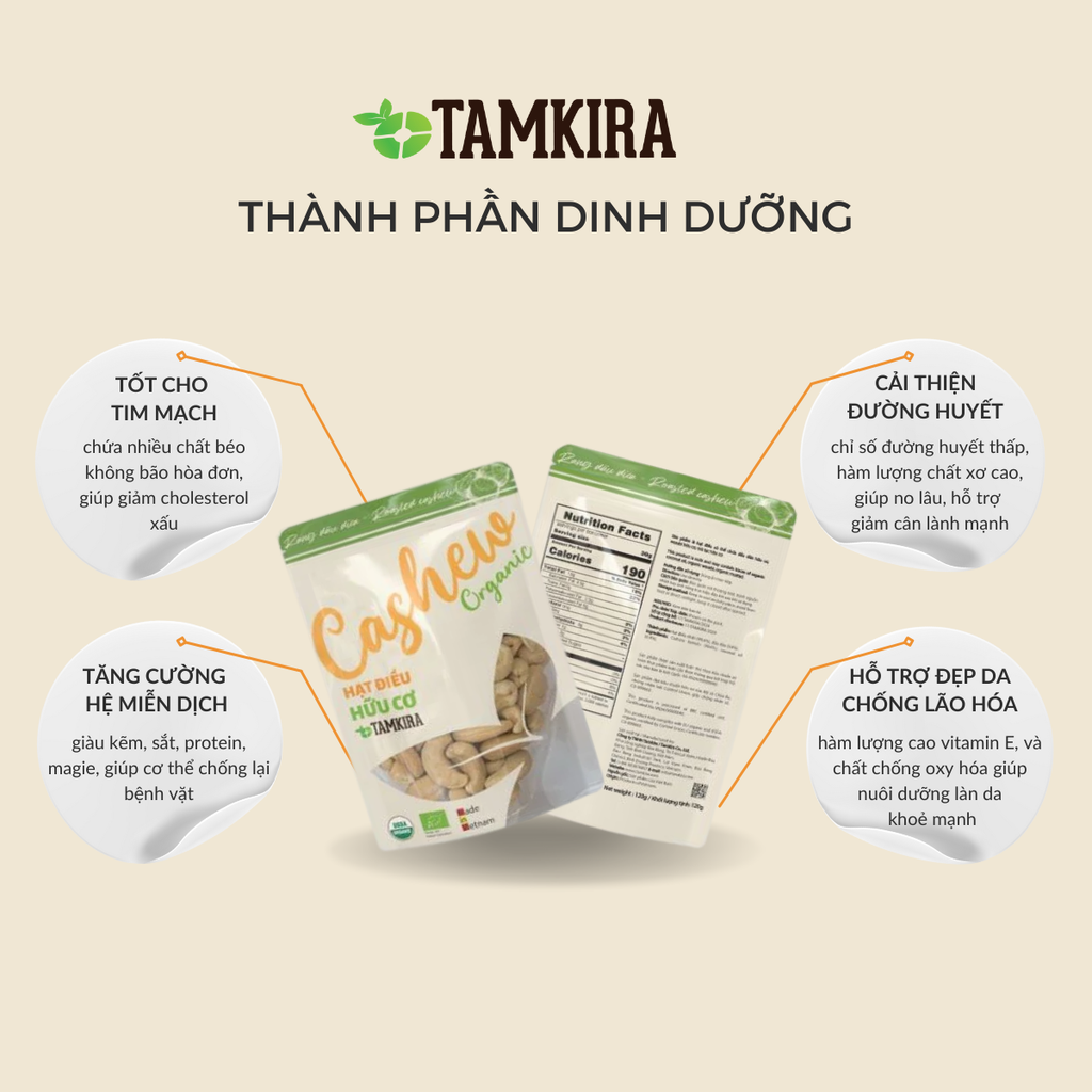 HẠT ĐIỀU HỮU CƠ VỊ DỪA