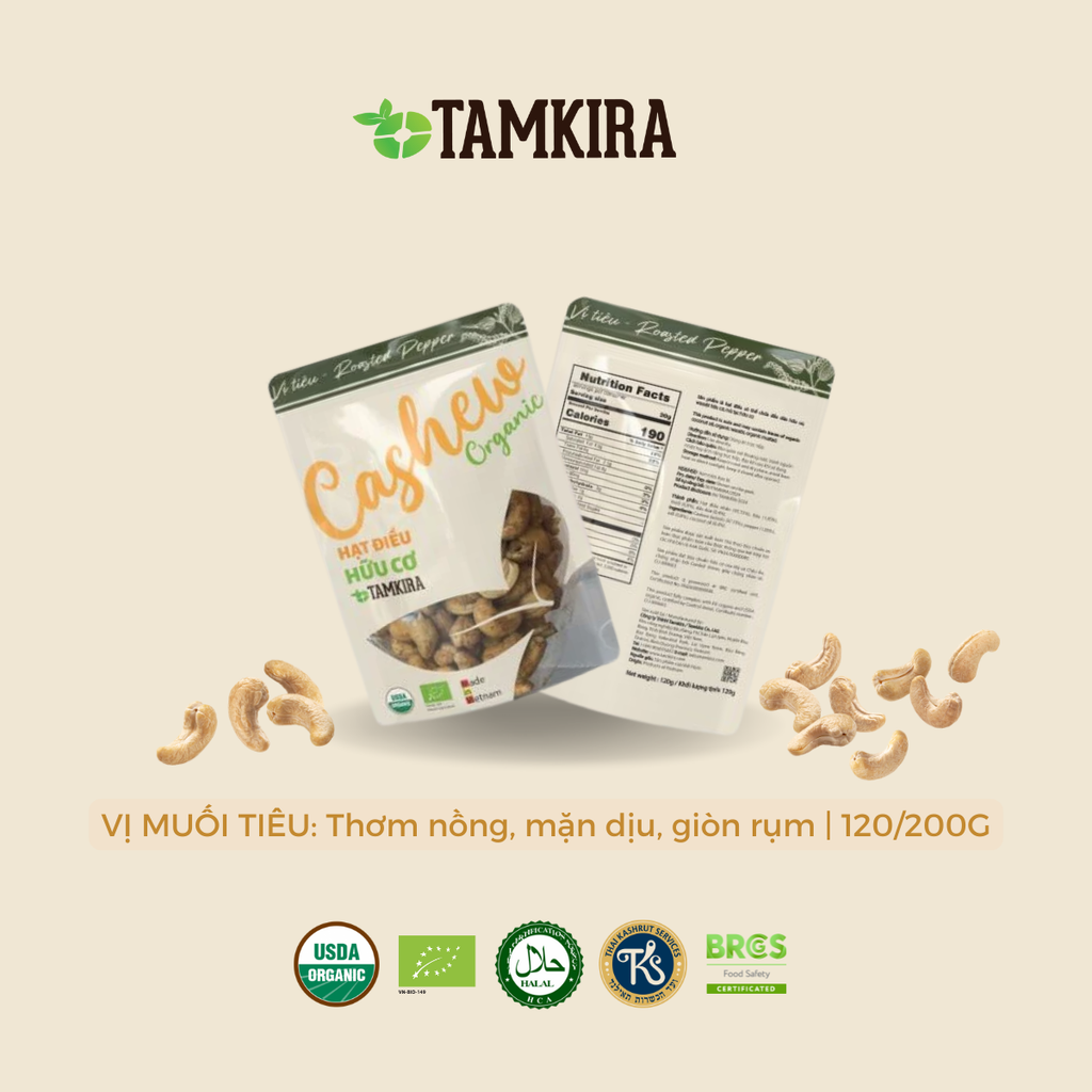 HẠT ĐIỀU HỮU CƠ VỊ MUỐI TIÊU