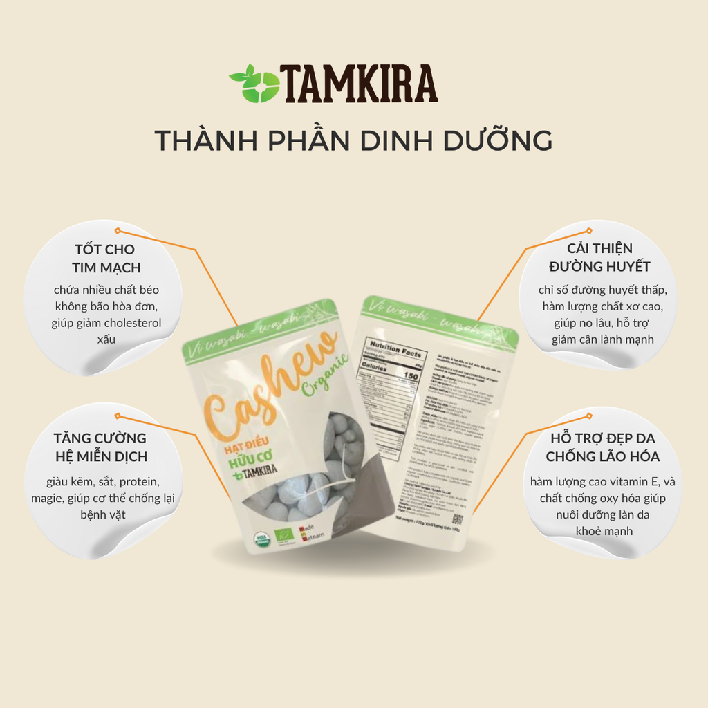 HẠT ĐIỀU HỮU CƠ VỊ WASABI