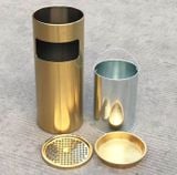 Thùng rác inox gạt tàn mạ vàng 25×61 cm