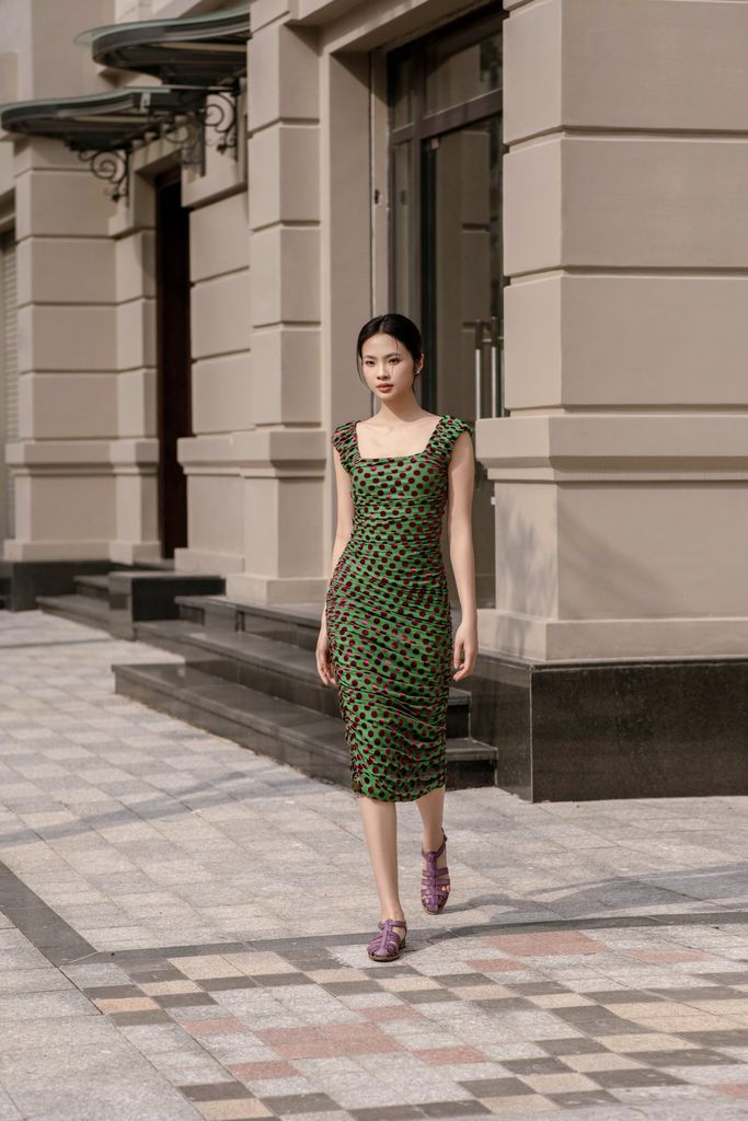  Đầm Nov23 Dotdress xanh lá 