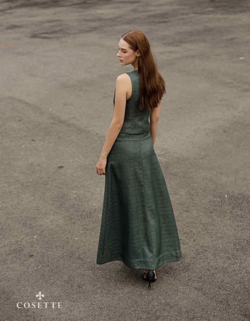  Đầm Lily Mixxx form A xanh rêu 