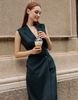 Đầm Vest Sleeveless Xanh lá
