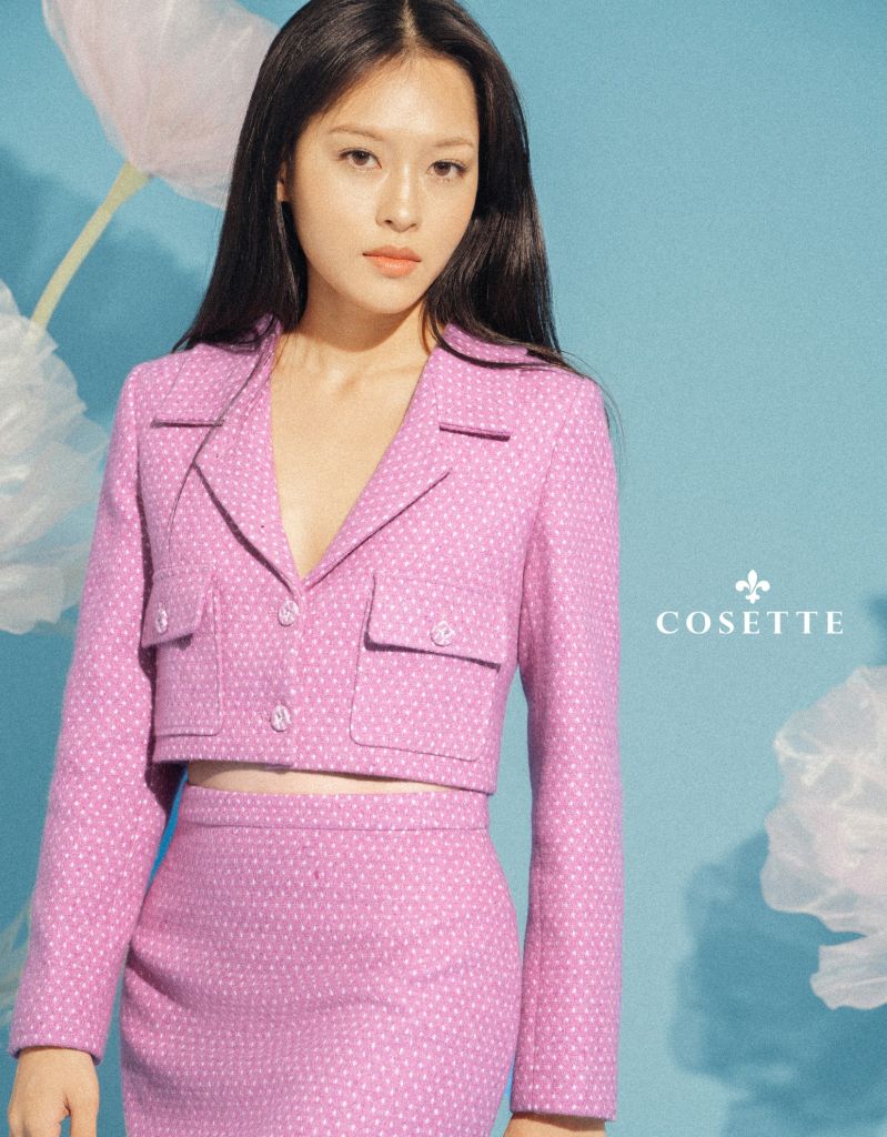  Chân váy A vải bố hồng 