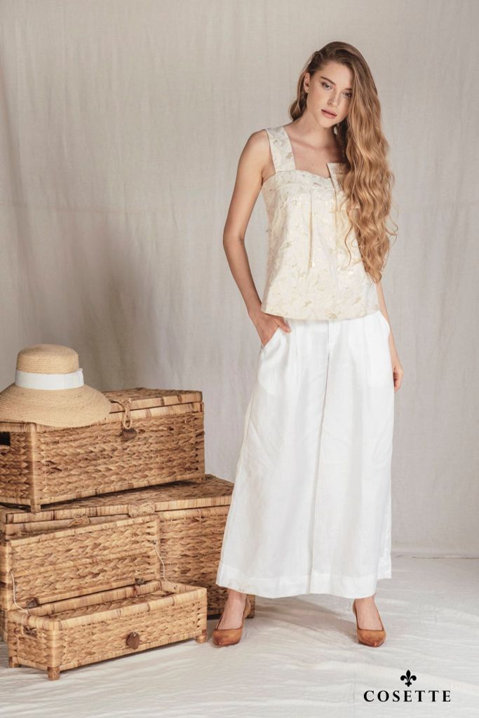  Áo 2 dây kim tuyến vàng 