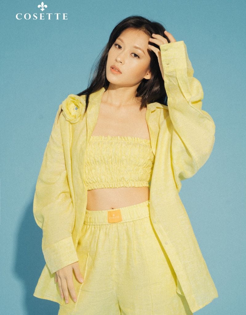  Áo ống chạy thun chỉ vàng 