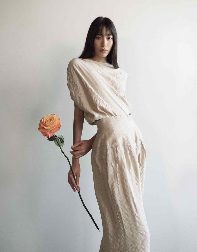  Quần tây lưng liền kem 