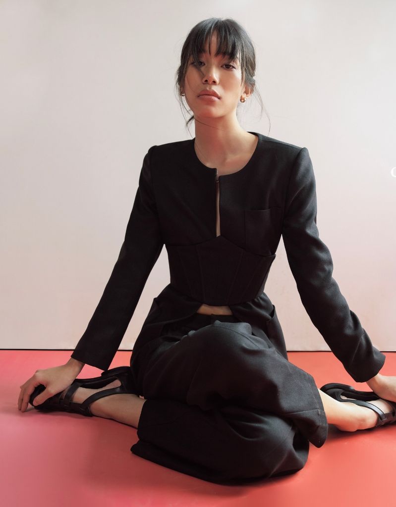  Quần tây xếp ly đen 