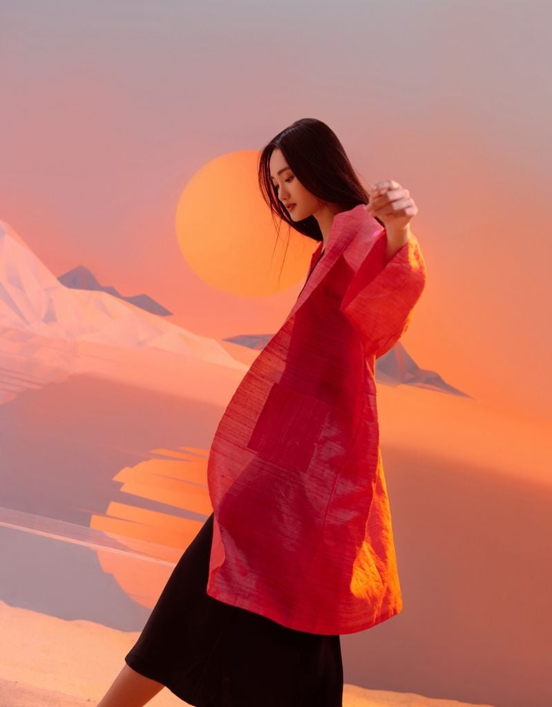  Áo kimono hồng sen 