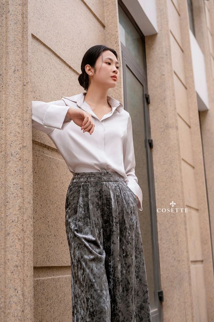  Áo Dressmate Essence Trắng kem 