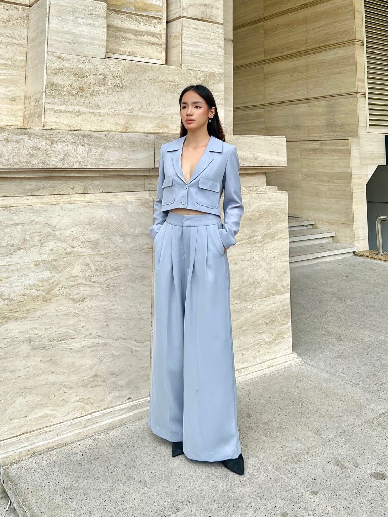  Quần tây 2 bản lưng xám 