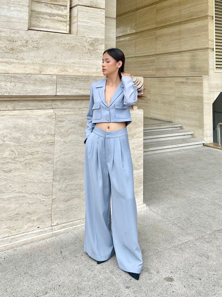  Quần tây 2 bản lưng xám 