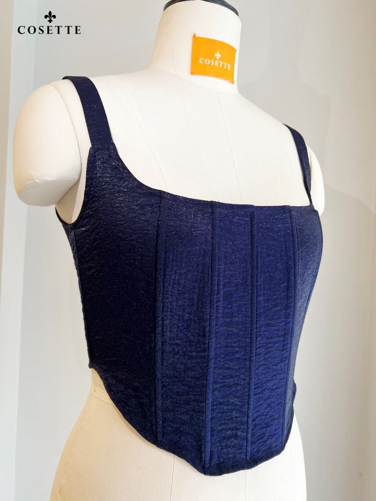  Áo 2 dây gọng sườn xanh đen 