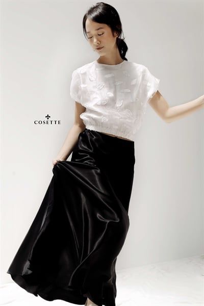  Áo tay liền bông ép trắng 