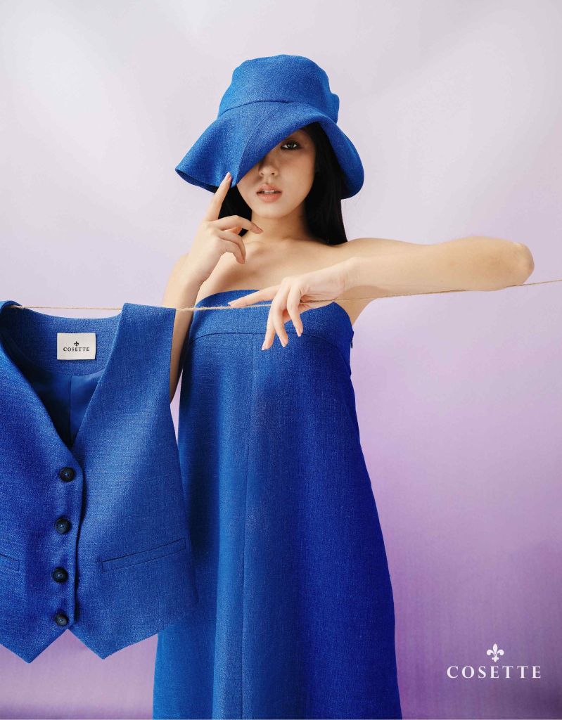  Đầm Lily Mixxx form A xanh cobalt 