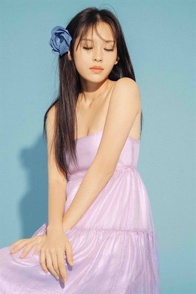  Đầm 2 dây nhún 2 tầng bèo hồng 