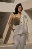 Quần tây linen xếp 2 li trắng