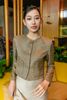 Áo vest Mixxx nâu nút khảm