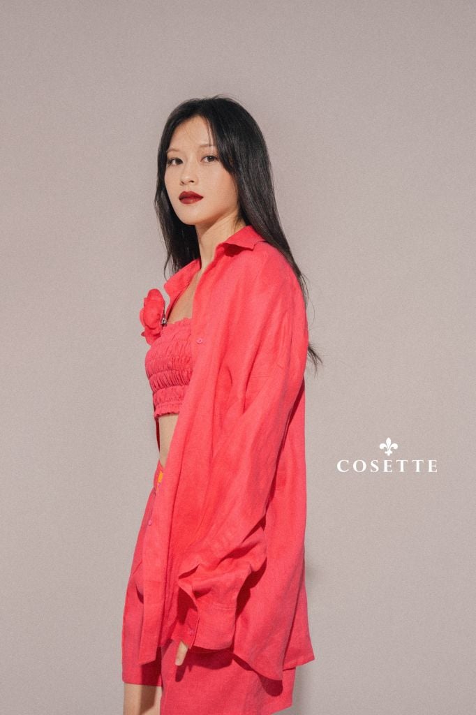  Áo ống chạy thun chỉ đỏ 