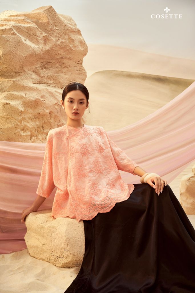  Chân váy vải xéo lụa đen 